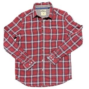 Gilded Age Flannel Button Up Shirt Mens Size Large Plaid Collared Long Sleeve